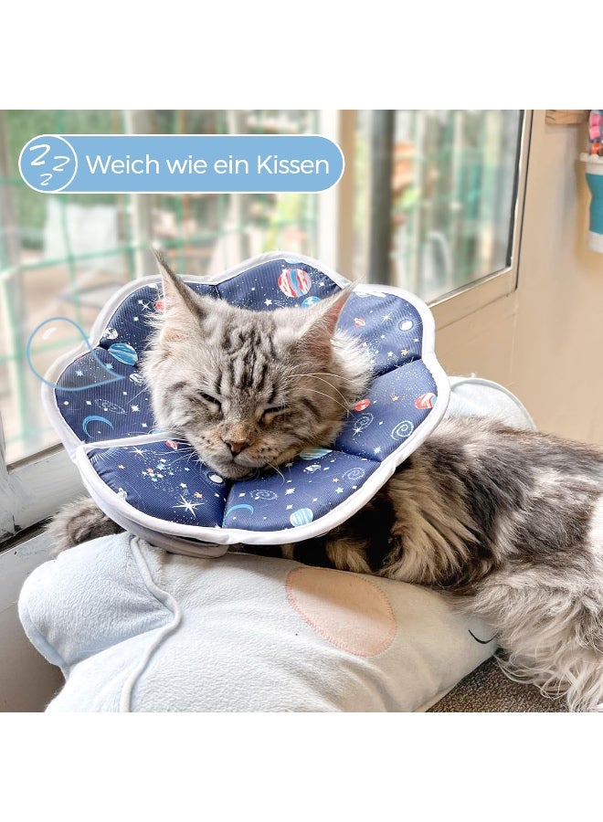 Cat Cone Recovery Collar Soft Starry Sky, Cat Collar Protective Adjustable Pet Cone Collar for After Surgery, Comfortable Elizabethan Collar for Cats Kitten Prevent from Licking Wounds, M - Image 5